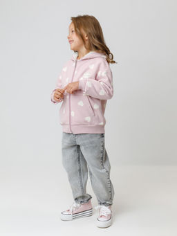 КР 302826/розовый лед,сердечки к599 джемпер (толстовка) для дев