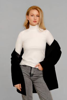 Арт.12803/4 Водолазка женская  42-50 (5 шт) Цвет:молочный