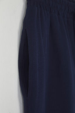 Lacivert Regular Fit Muslin Kumas Keten Gorunumlu %100 Pamuklu Sort TMNSS25SR00059 - Trendyolmilla фото 9