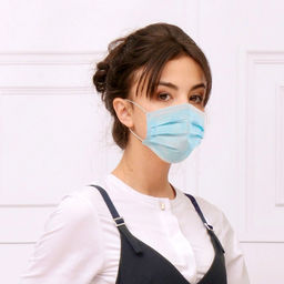 Маска медицинская одноразовая 3-х слойная 17,5х9,5см, нетканный материал - полипропилен 100%, с дужкой для носа, на резинке, набор 30шт, картонная упаковка (цена за 1штуку 7,71руб) (Россия)