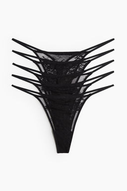 Pack de 5 bragas Thong de encaje