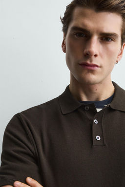 POLO PUNTO REGULAR FIT / Chocolate - Zara фото 5