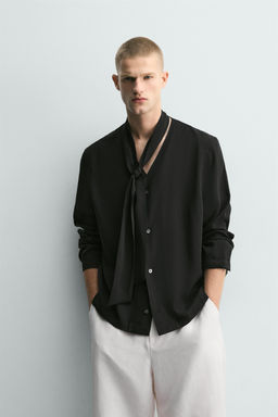 CAMISA FLUIDA LAZO / Negro - Zara фото 2