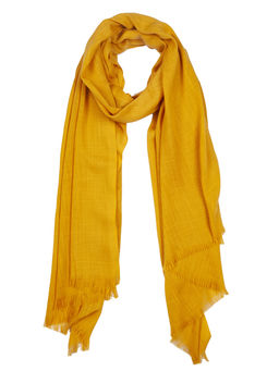 Палантин из вискозы и хлопка ярко-желтого цвета