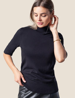 VILATTE / Джемпер тонкой вязки из хлопка с нейлоном