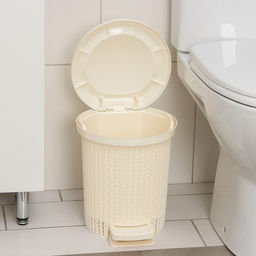 Ведро для мусора с педалью, 6 л, айвори