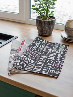 Комплект вафельных полотенец 48*60 см, 3 штуки (Мокко, черный) - Ивановотекстиль фото 2