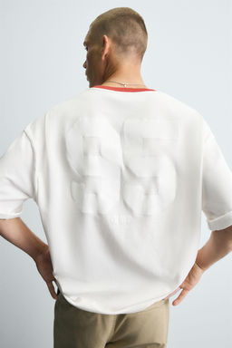 T-SHIRT WITH CONTRAST NECK - Zara фото 5