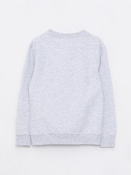 Bisiklet Yaka Bask?l? Uzun Kollu Erkek ?ocuk Sweatshirt - Waikiki фото 2