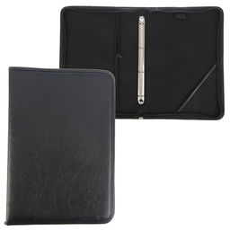 Папка деловая Calligrata «Лайт», искусственная кожа, для бумаг, для офиса, с кольцевым механизмом 4, 360×260×30 мм, чёрная