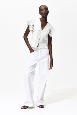 Top con cuello marinero y bordado ingl?s - H&m фото 3