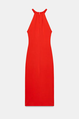MIDI HALTER DRESS WITH APPLIQUE - Zara фото 9