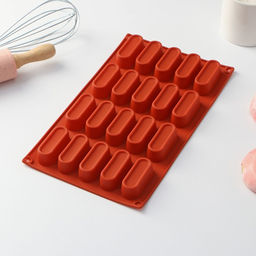 Форма для выпечки Доляна «Сладости.Эклер», силикон, 29×17×2 см (5.8×2.3×2 см), 20 ячеек, коричневая