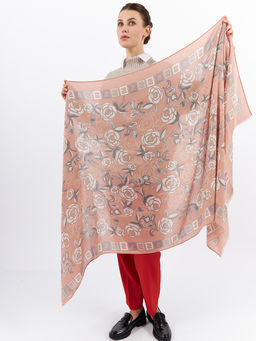 Большой, мягкий, тонкий и очень нежный двусторонний палантин с рисунком. - Tantino фото 9