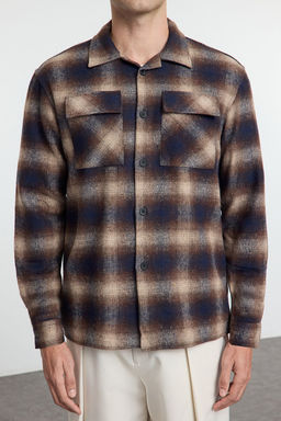 TRENDYOL MAN Siyah Regular Fit K?sl?k Kareli Ekose Oduncu Ceket Gomlek TMNAW25GO00013 - Trendyolmilla фото 3