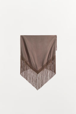 SCARF WITH VISCOSE AND FRINGING - Zara фото 5