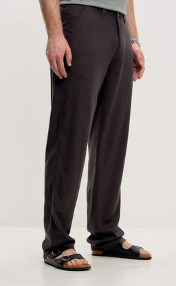 Брюки лен F511-0851 d.grey