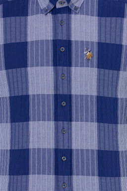 U. S. Polo Assn / Мужская синяя рубашка в клетку - U.s. polo assn фото 12
