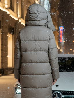 Пальто зимнее Visdeer утепленное утеплитель 240 г/м² коричневое  фото 24