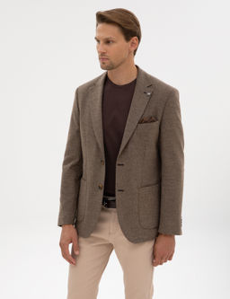 Kahverengi Slim Fit Bal_ks_rt_ Ceket