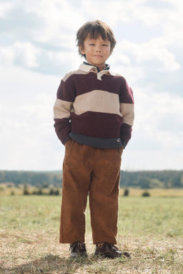 STRIPED 100% WOOL KNIT POLO SHIRT LIMITED EDITION