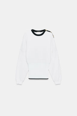 RIBBED T-SHIRT WITH BUTTONS - Zara фото 7