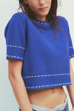 TOP WITH TOPSTITCHING - Zara фото 3