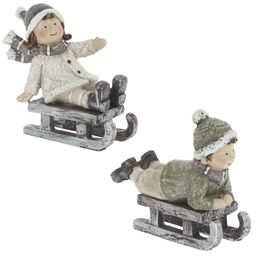 Фигурка декоративная "Мальчик/Девочка", L11 W5 H11 см, 2в.