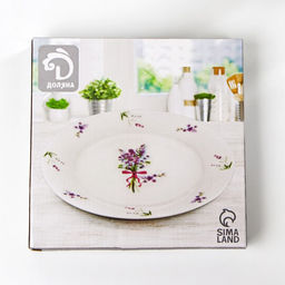 Тарелка фарфоровая десертная Доляна Лаванда, d=20,3 см, цвет белый  фото 5