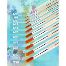 Кисть для рисования, синтетика, № 8, Calligrata, круглая, деревянная ручка