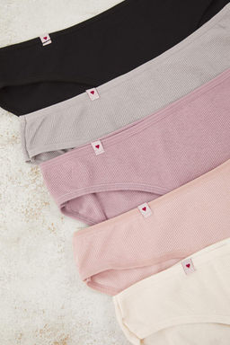 Lila-Cok Renkli 5li Kaskorse Brazilian Dokuma Detayl? Duz Brazilian Kulot THMAW26KU00013 - Trendyolmilla фото 2