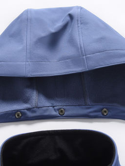 Ветровка мужская софтшелл виндстоппер с капюшоном спортивная синего цвета 9617_1S