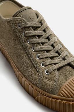 LEATHER TRAINERS WITH CONTRAST SOLE - Zara фото 6