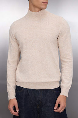 TRENDYOL MAN Bej Slim Fit Yunlu Yar?m Bal?kc? Yaka Basic Triko Kazak TMNAW21KZ1595 - Trendyolmilla фото 43