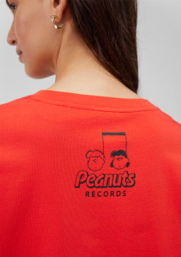 Snoopy Bask?l? K?rm?z? Tisort - Mavi фото 6