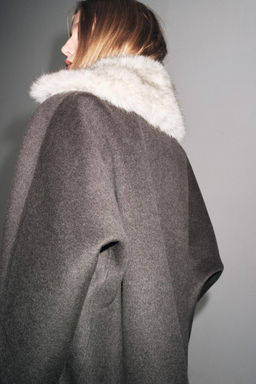 WOOL JACKET WITH FAUX FUR COLLAR ZW COLLECTION - Zara фото 16