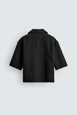 CAMISA BOXY FIT EFECTO RELIEVE / Negro - Zara фото 8