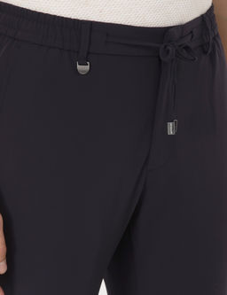 Lacivert Beli Kordonlu Klasik Jogger Pantolon