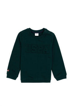 Темно-зеленый базовый свитшот для маленьких мальчиков Неожиданная скидка в корзине