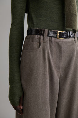 PANTALONES REGULAR FIT WIDE LEG MEZCLA LANA - H&m фото 6
