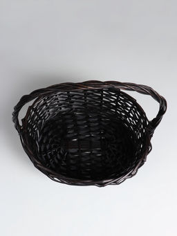 Корзина плетёная для хранения Trog, лоза, с ручкой, тёмно-коричневая, набор 3 шт.