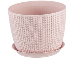 Кашпо ВЯЗАНИЕ d180мм 2,8л с поддоном, арт. М3121 - Полимербыт фото 3