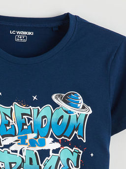 Bask?l? Erkek ?ocuk Pijama Tak?m