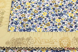 Импорт. хлопок Мелкая акварель (синие, желтые цветы), ш.1.49м, хлопок-100%, 100гр/м.кв - Купава фото 5