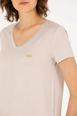 U. S. Polo Assn Женская базовая футболка с v-образным вырезом Stone - U.s. polo assn фото 14