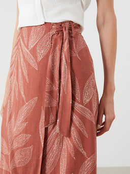 Beli Ba?lamal? ?i?ekli Etek