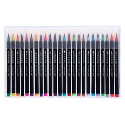 Фломастеры, 24 цвета, в пластиковой коробке, вентилируемый колпачок, Кисти - Simaland фото 3