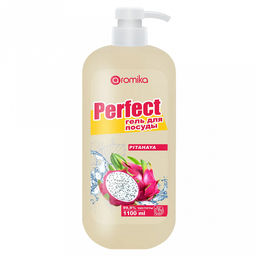 Гель для мытья посуды "Perfect" 1,1л, 10х7х24см, густое средство, питахайя (Казахстан)