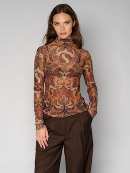 Лонгслив женский 12411-43009 multicolor-brown - Eleganzza фото 3