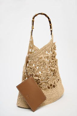 FLORAL BRAIDED TOTE BAG - Zara фото 4